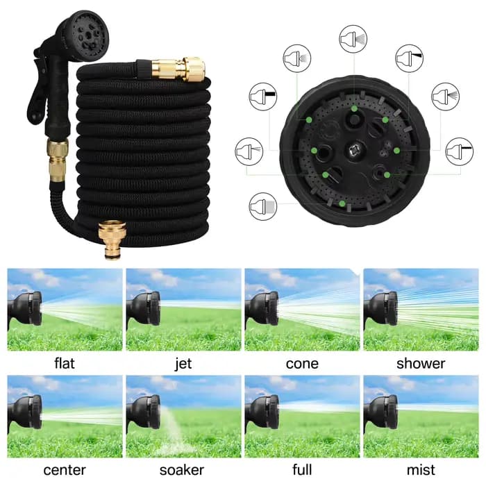Tuyau de Lavage Magique à Haute Pression Extensible avec Pistolet de Pulvérisation, Outil d'Arrosage