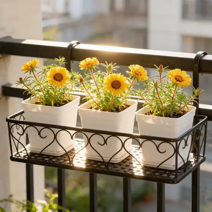 10 pots de plantes carrés en plastique blanc de 7 cm avec plateaux de drainage - Idéal