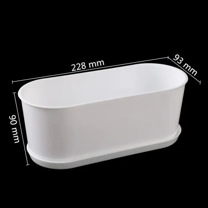Pot de fleur polygonal minimaliste blanc avec plateau