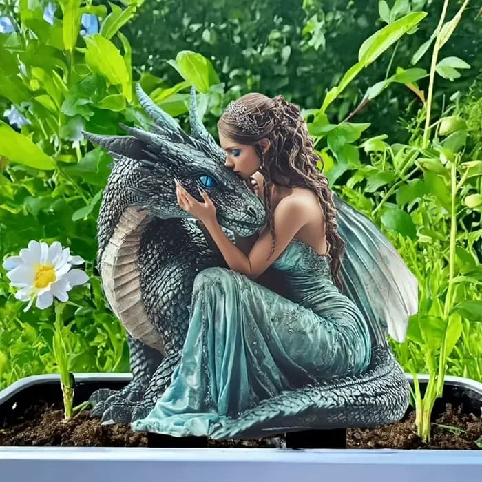 Pile de jardin féerique Dragon et belle