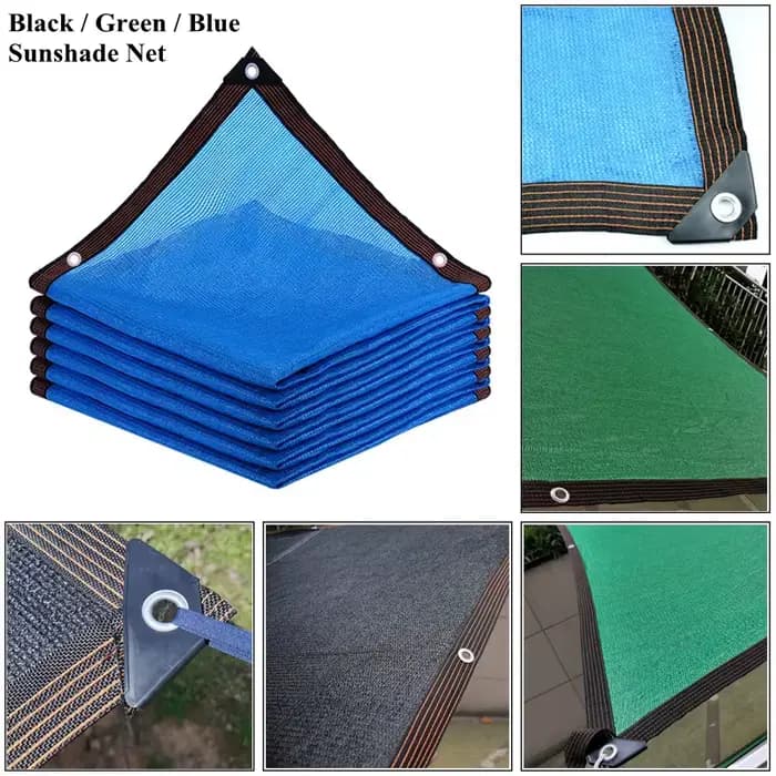 Filet pare-soleil 6 ou 12 ailettes, noir, vert, bleu, anti-UV, en HDPE, pour jardin, plantes succule