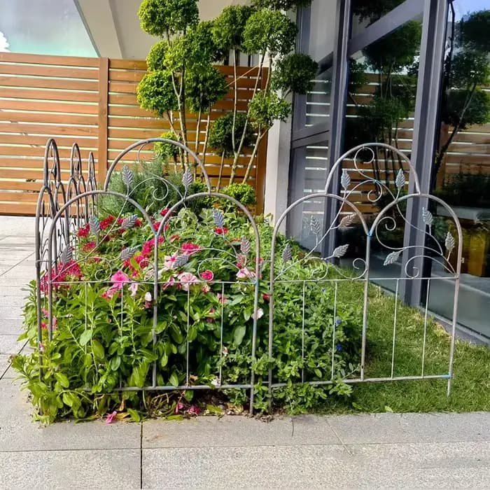 Clôture de jardin en fer Vintage, bordure de fleurs rustique d'extérieur pour décoration de cour, barrière de plantes, bordure de paysage décorative pour Villa/jardin