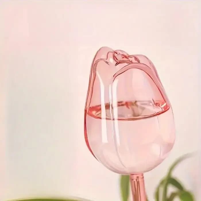Boules d'arrosage pour plantes en forme de tulipe rose