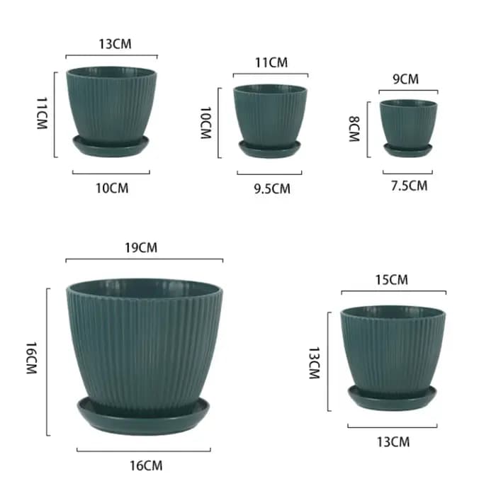 Pot de fleur rond jardinières succulentes Pot de plante avec plateau bureau balcon maison jardin décoration extérieur en Pot 5 tailles