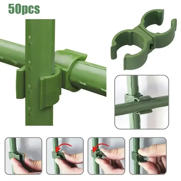 Connecteur de Support de plante en treillis, 50 pièces, Clip croisé fixe, Clips de piquet pour greff