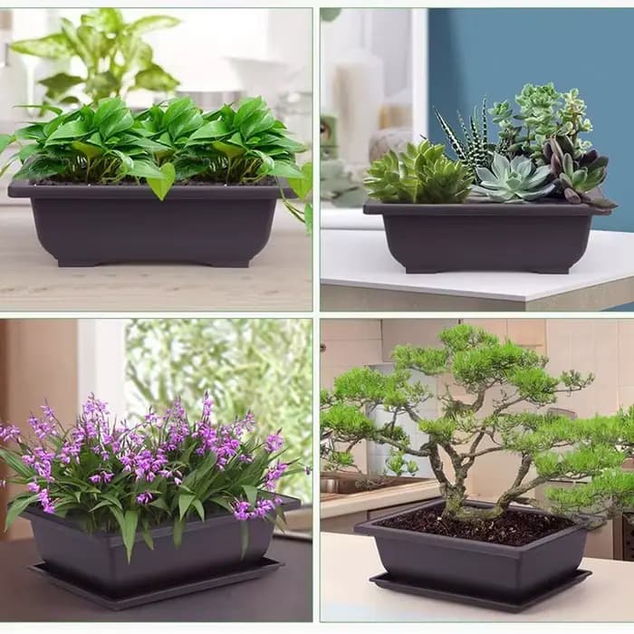 Pots de fleurs rectangulaires carrés en plastique