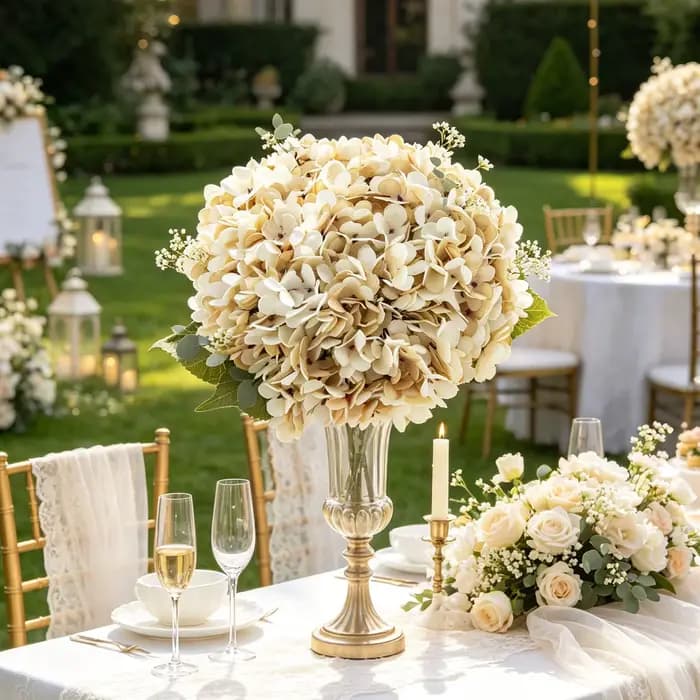 Fleurs d'hortensia artificielles pour arrangements de maison