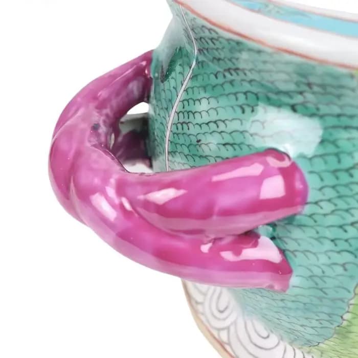 Pot à fleurs ovale en porcelaine chinoise antique