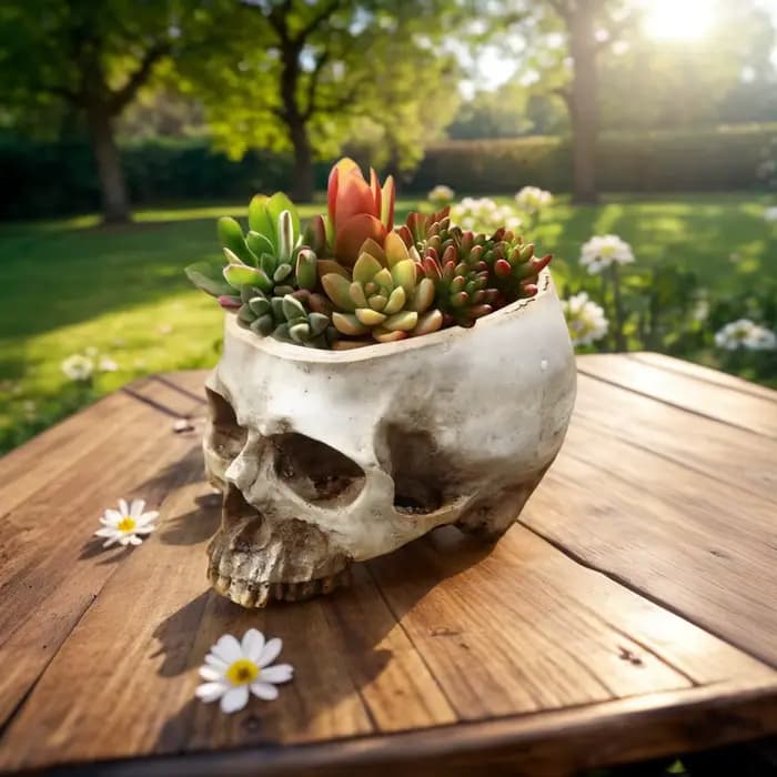 1 pièce, pot de fleurs créatif en forme de crâne