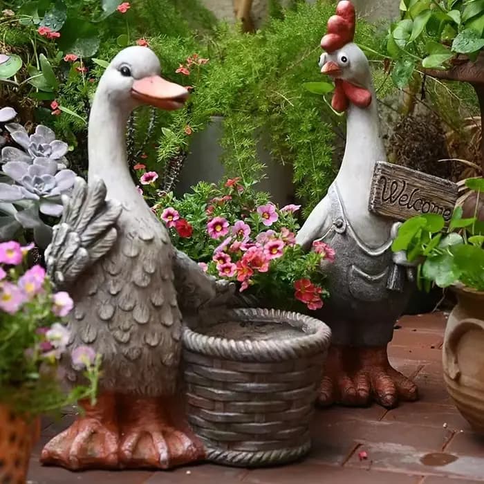 Pots de fleurs de pays américain rétro