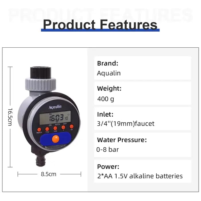 Minuterie électronique d'arrosage à affichage LCD automatique, robinet à bille, minuterie d'eau pour