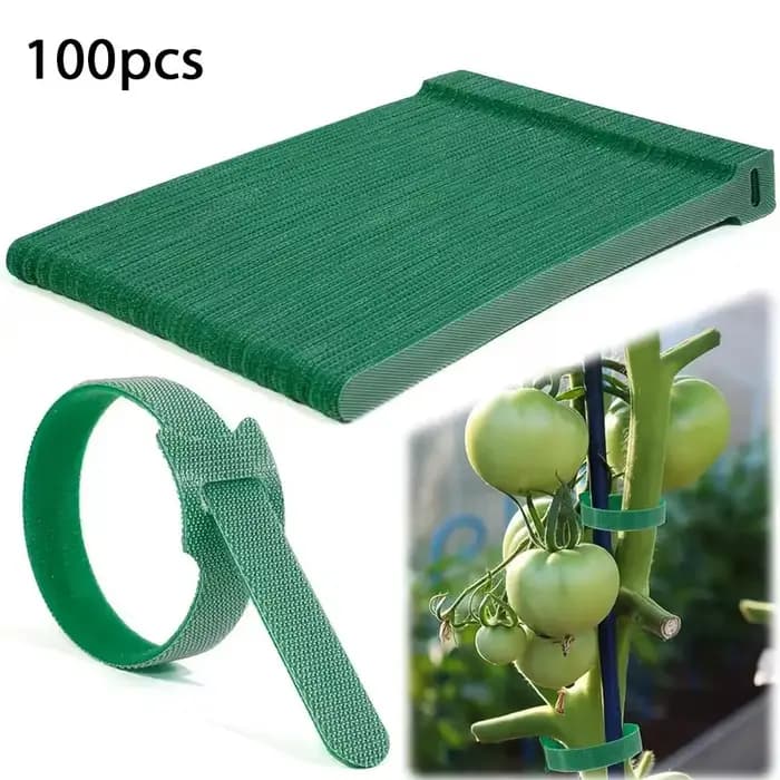 100 attaches pour plantes en nylon réutilisables, attaches auto-agrippantes réglables antidérapantes