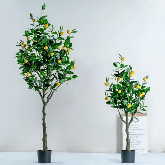 Bonsaï ornemental en plastique, plante de fausse fruits décorative pour la maison, citron artificiel