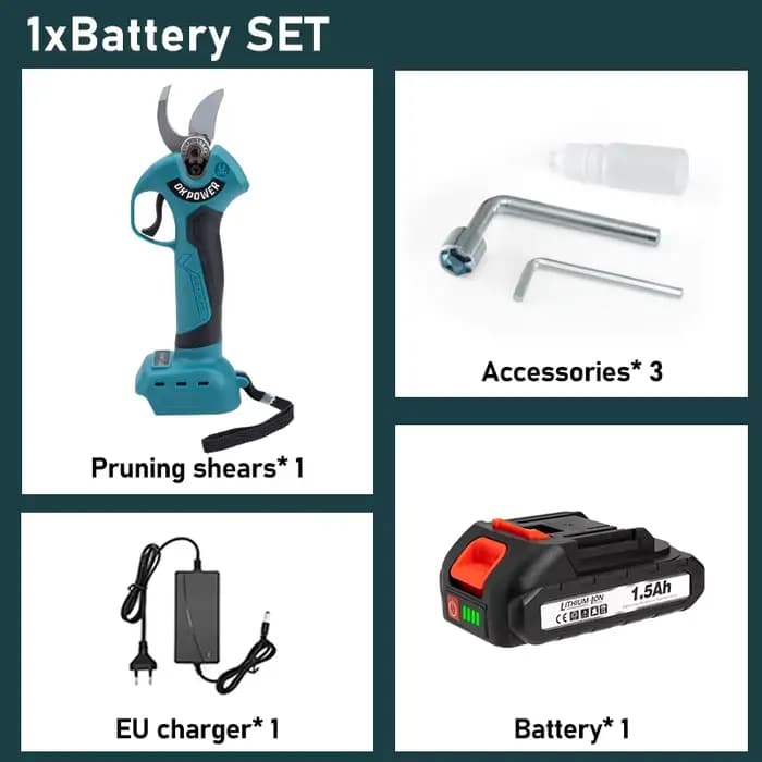 Makita – sécateur électrique sans balais, 45mm, 4 vitesses, pour verger, arbustes, arbres fruitiers,