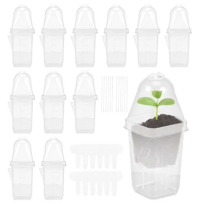 12 Pots de Fleurs Auto-Arrosants en Plastique Transparent pour Plantes Hydroponiques