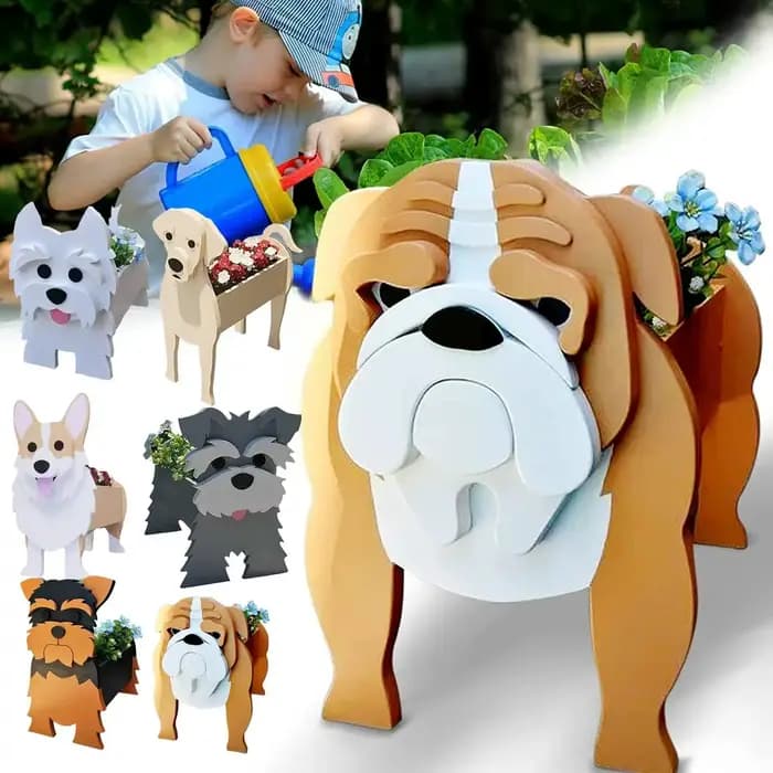 Jardinière de fleurs en PVC, Animal mignon, bricolage, chien de compagnie, décoration de jardin en pot, support de conteneur de plantes, Pots de fleurs de jardin, Orname