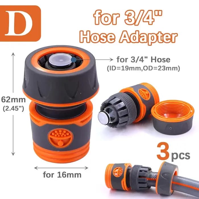 Adaptateur de tuyau d'arrosage 1/2 "3/4"