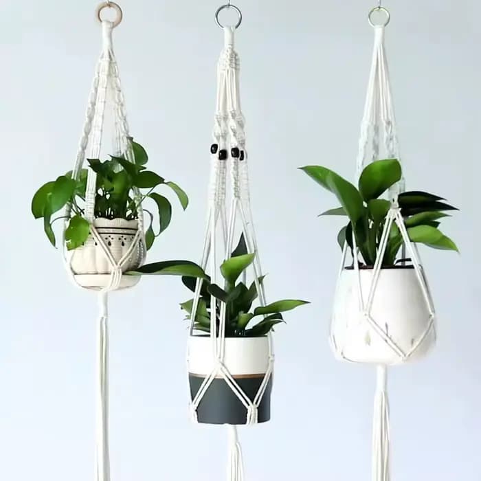 ConfronPlant-Cintre de plante en macramé fait à la main, pot de fleur, jardinière, cintre, décor mur