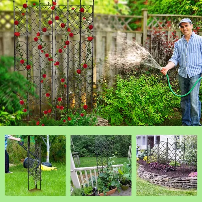 Cadre en treillis pour plantes de jardin, piquets de support pour plantes grimpantes, extérieur, mul