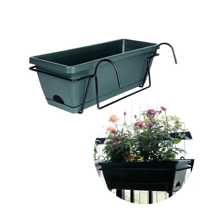 User inière rectangulaire pour garde-corps de balcon, pot de fleurs, jardinière de jardin, panier de
