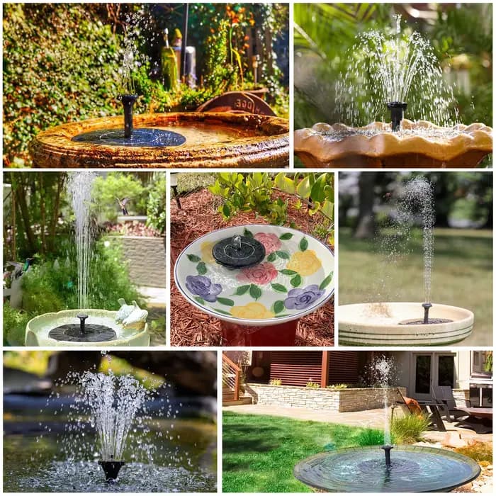 Pompe de fontaine solaire 3,5 W, pompe à eau solaire, fontaine flottante, batterie 1500 mAh intégrée