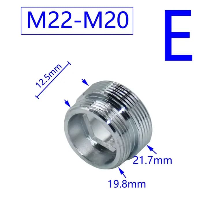 Connecteur de filetage en laiton 1/2 "M16 M17 M18 M19 M20 M22 M24 M28 M32, mâle femelle pour barbote