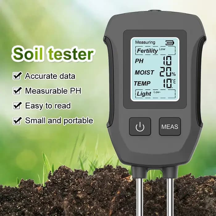 Testeur de sol LCD 5 en 1 avec rétroéclairage : pH