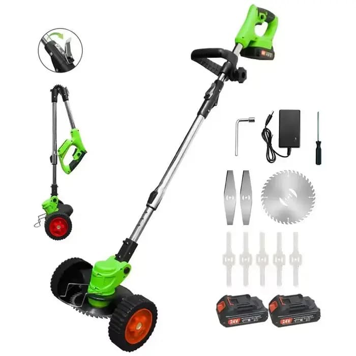 Tondeuse à gazon électrique à batterie lithium, pliable, coupe-herbe rechargeable, tondeuse de jardi