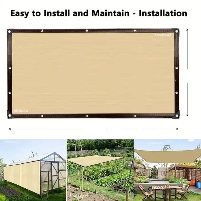 Filet d'ombrage Beige 4x5m, protection UV, hangar pour plantes, pare-soleil extérieur, maille, pare-