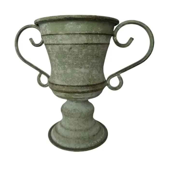 Pot de fleurs trophée à bouche ronde à double oreille