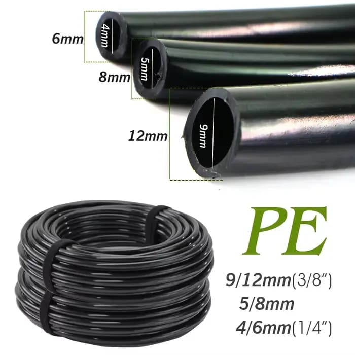 Tuyau d'arrosage en PE noir pour jardin
