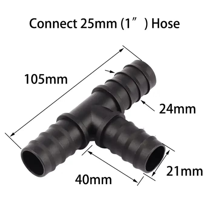 2pcs 25mm 1 "PE tuyau connecteur eau de jardin mini tuyau d’irrigation goutte à goutte connecteur de