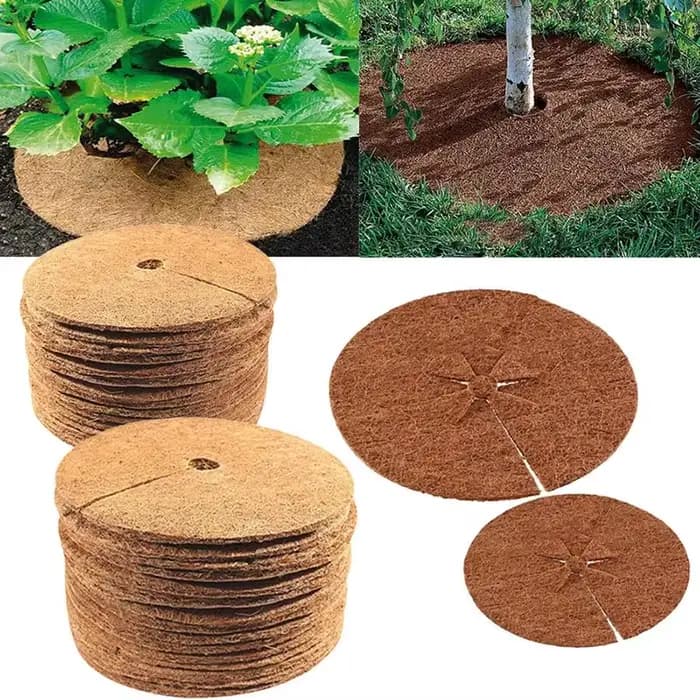 Lot de 3 tapis de paillis en coco pour pot de fleurs