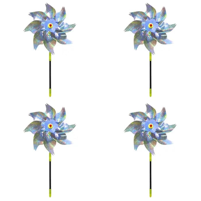 Bricolage 8 feuilles oiseaux dissuasion répulsif d'oiseaux moulin à vent Spinner argent moulins pour jardin extérieur