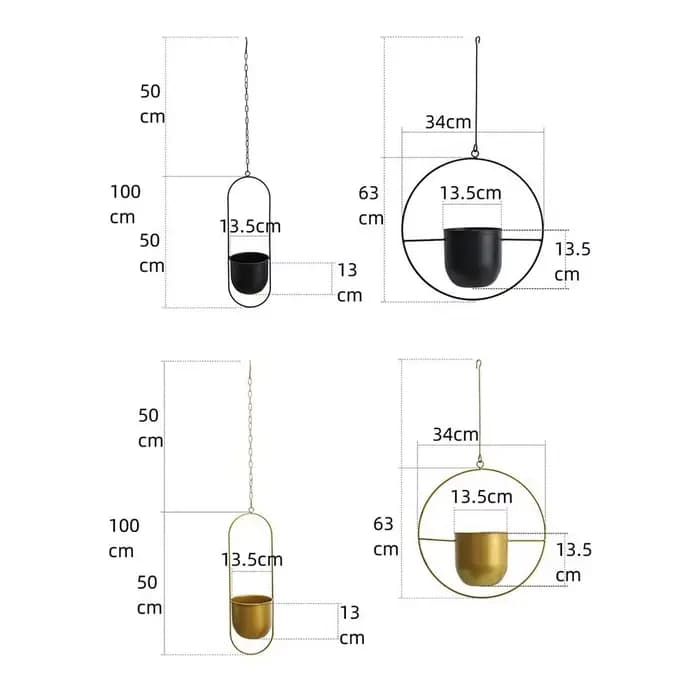 Pot de plantes en fer moderne, seau suspendu avec crochet, Pot de fleur suspendu, panier suspendu, d