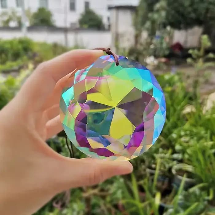 Prisme en cristal de 76MM, lustre suspendu en verre, accessoires de décoration de jardin de mariage,