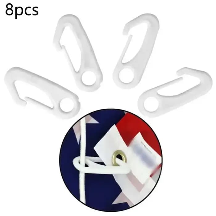 Pinces à mousqueton pour mât de drapeau, 8 pièces, accessoire de remplacement, degré d'eau, rapide,