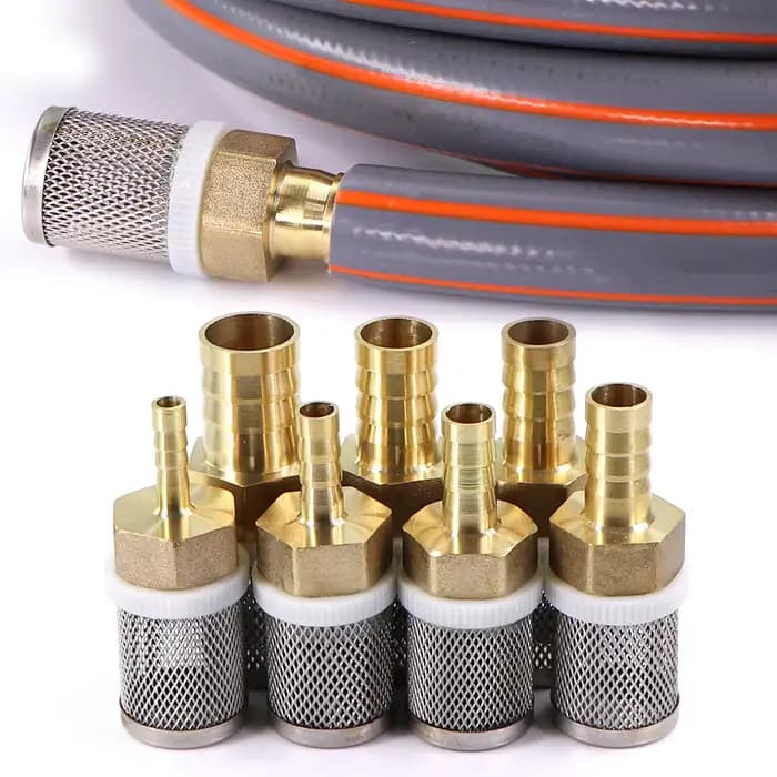 Adaptateur de tuyau pagode en laiton, 6-19mm, 1 pièce, filtre d'écran en acier inoxydable 304, préfi