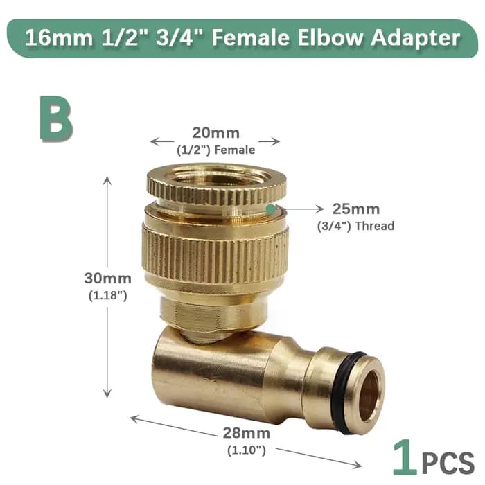 1 pièce Raccord rapide coudé 16mm 1/2" 3/4" en laiton et cuivre