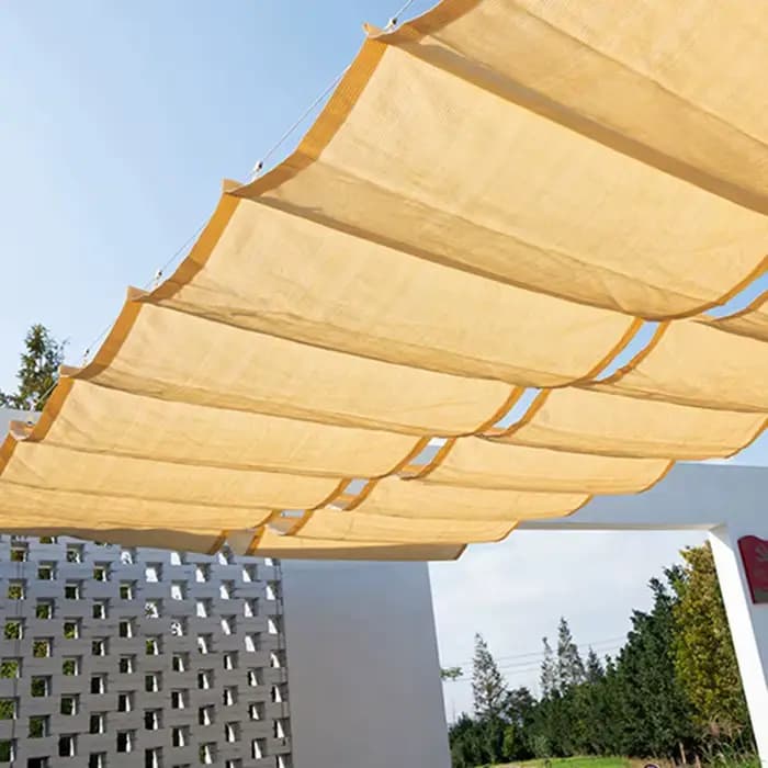 Pergola en tissu HDPE épais Anti-UV, pare-soleil ondulé rétractable, filet de terrasse, balcon, auve