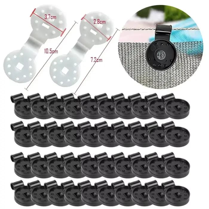 Clip de fixation pour filet pare-soleil, 10 à 100 pièces, Clip de fixation pour serre, tissu, pince