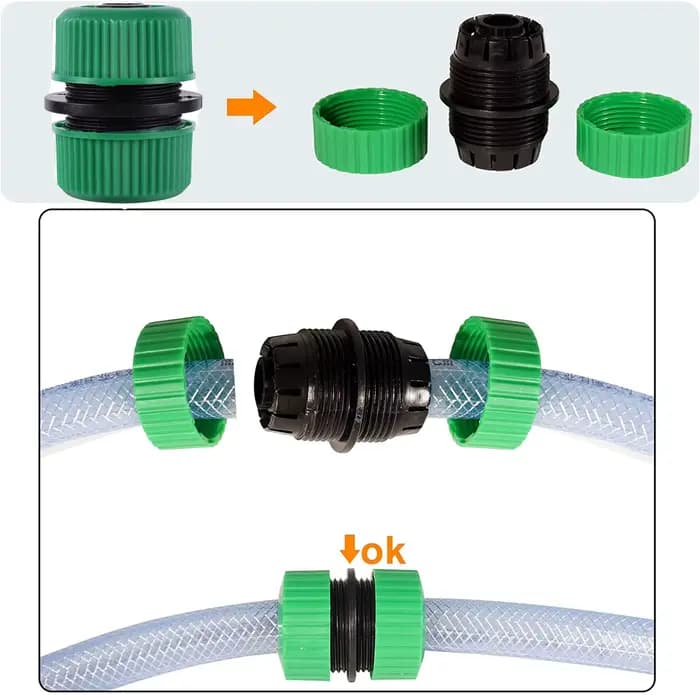 Kit de Raccord Rapide pour Tuyau d'Arrosage, Raccord de Réparation pour Système d'Irrigation, 16mm