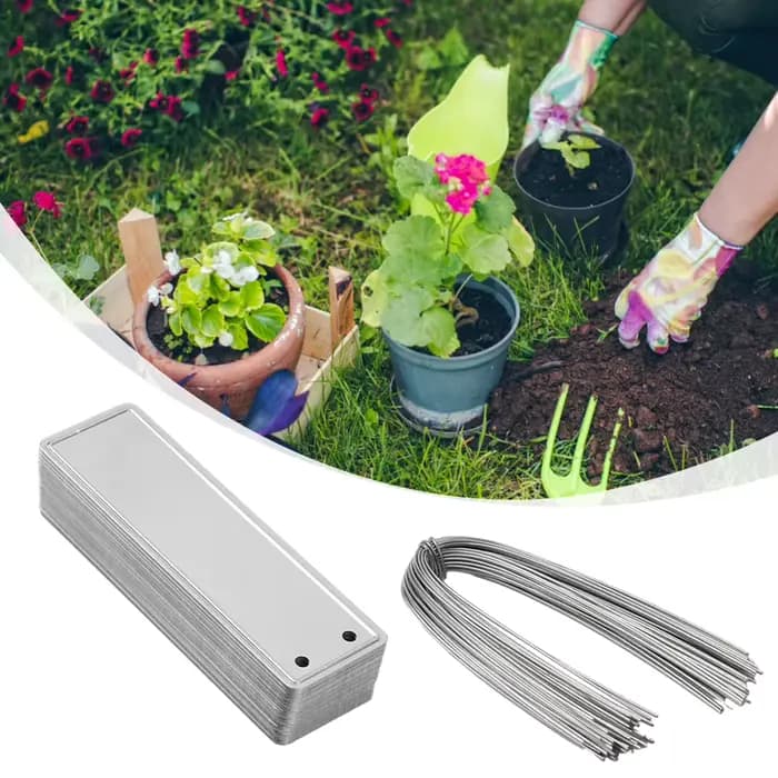 Étiquettes métalliques Double face en aluminium pour plantes, étiquette d'identification d'arbre, fi
