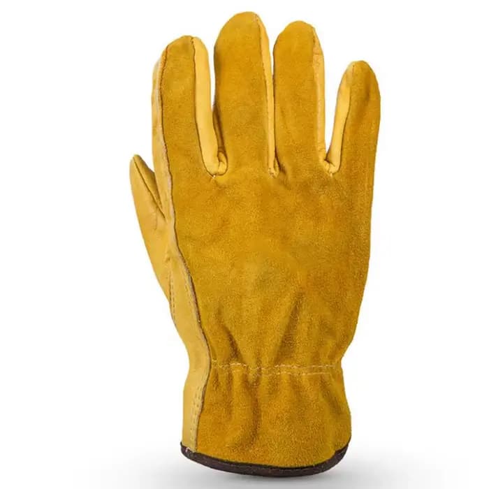 Gants de travail en cuir avec poignet élastique