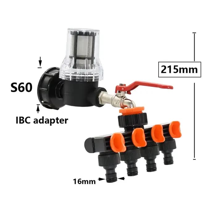 Filtre d'arrosage 1/2 3/4 1 pouce pour adaptateur de robinet de réservoir IBC S60 tonnes Joint de ba