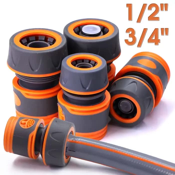 Adaptateur de tuyau d'arrosage 1/2 "3/4", connecteur rapide de 16mm avec arrêt des Joints de coupleu